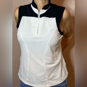 DKNY GOLF Women's Black and White Sleeveless Top